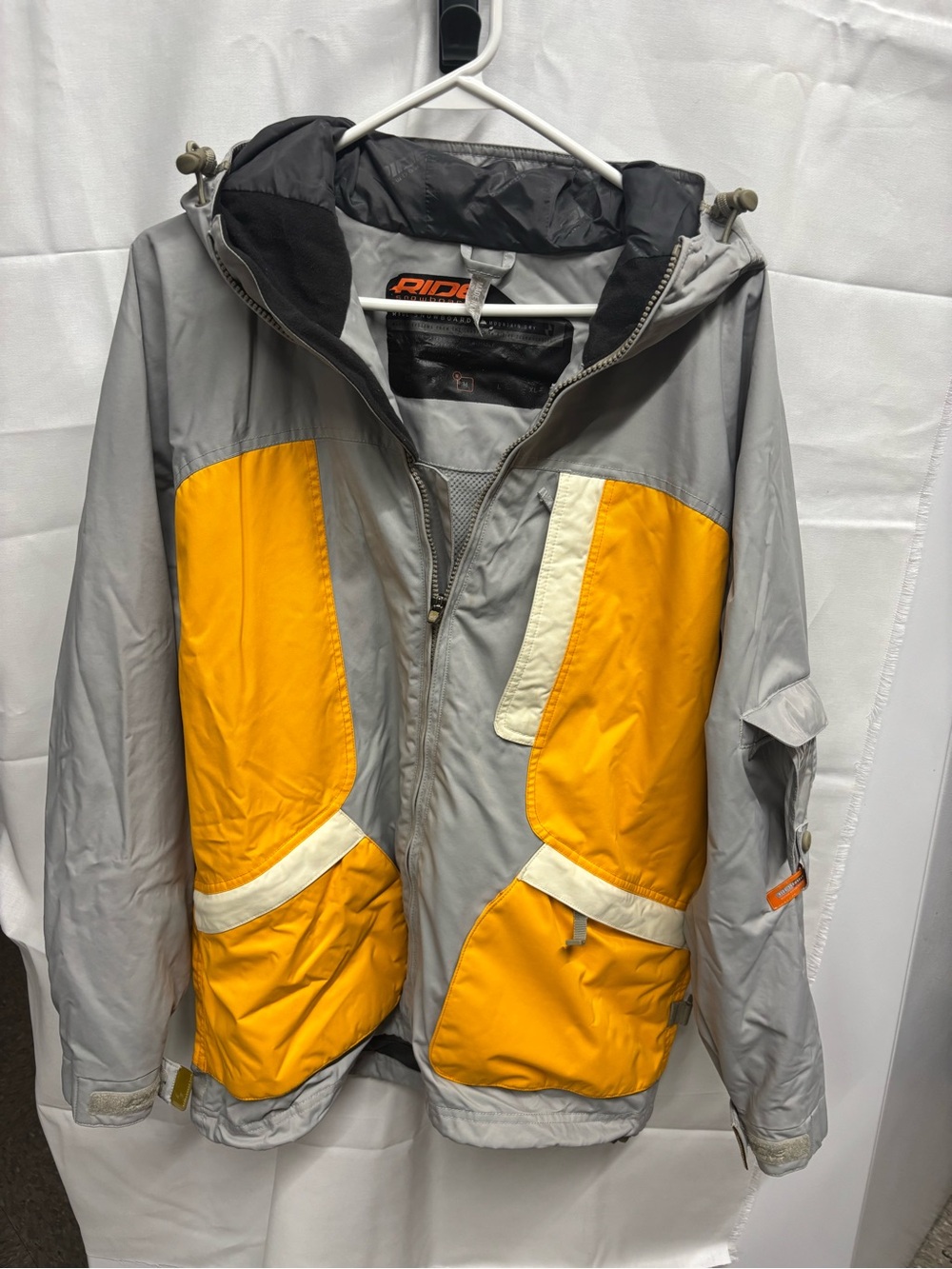 RIDE Gray and Orange Hooded Ski/Snowboard Jacket